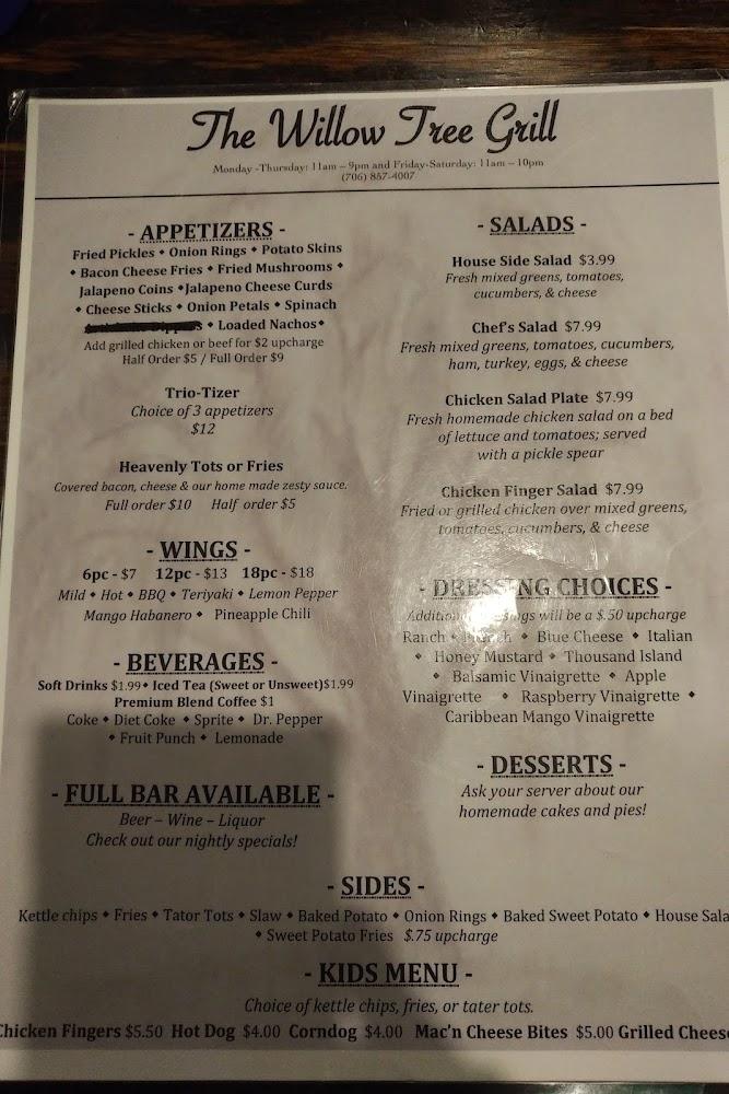 The Willow Tree Grill Menu image 4